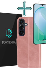 Forterra Forterra Samsung Galaxy S26 FE Hoesje Bookcase Met Screenprotector - Rose Goud