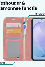 Forterra Forterra Samsung Galaxy S26 FE Hoesje Bookcase Met Screenprotector - Rose Goud