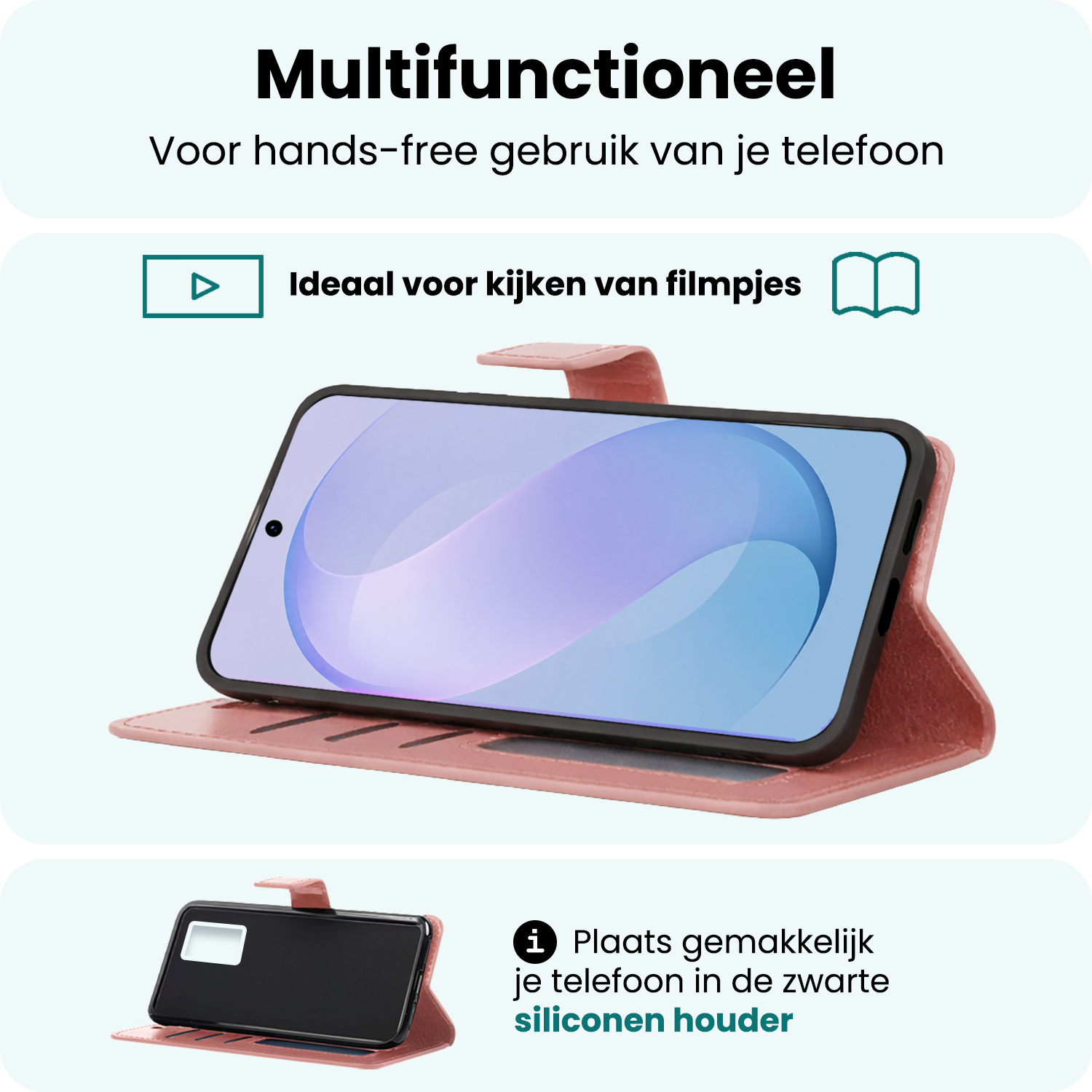 Forterra Forterra Samsung Galaxy S26 FE Hoesje Bookcase Met Screenprotector - Rose Goud