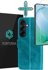 Forterra Forterra Samsung Galaxy S26 FE Hoesje Bookcase Met Screenprotector - Turquoise