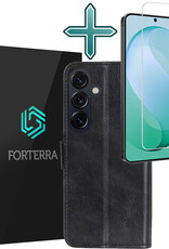Forterra Forterra Samsung Galaxy S26 FE Hoesje Bookcase Met Screenprotector - Zwart