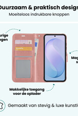 Forterra Forterra Samsung Galaxy S26 FE Hoesje Bookcase Met 2x Screenprotector - Rose Goud