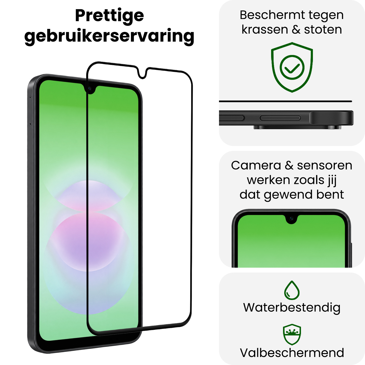 BASEY. BASEY. Samsung Galaxy A18 Screenprotector Glas Full Cover - 2 PACK