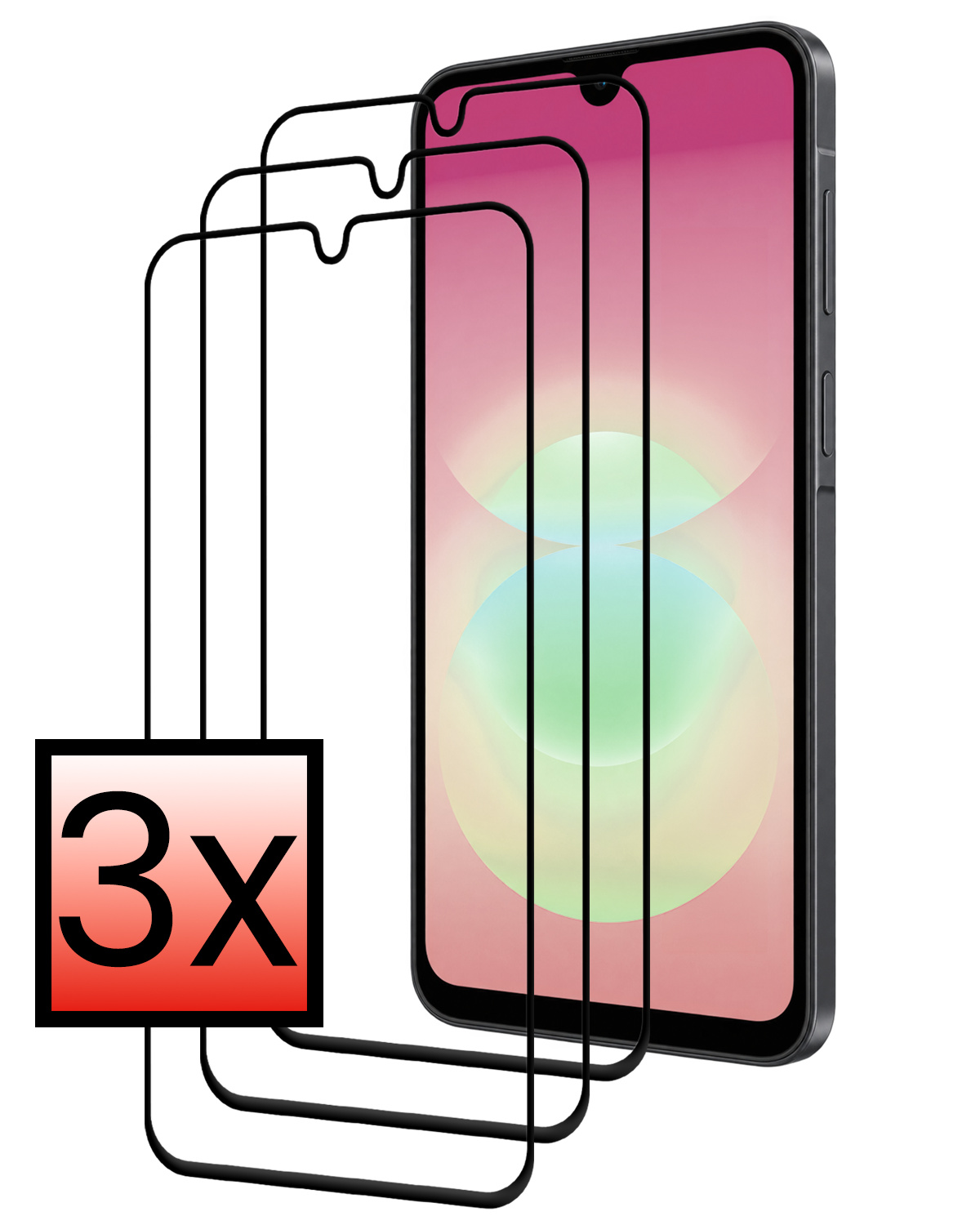 NoXx NoXx Samsung Galaxy A18 Screenprotector Glas Full Cover - 3 PACK