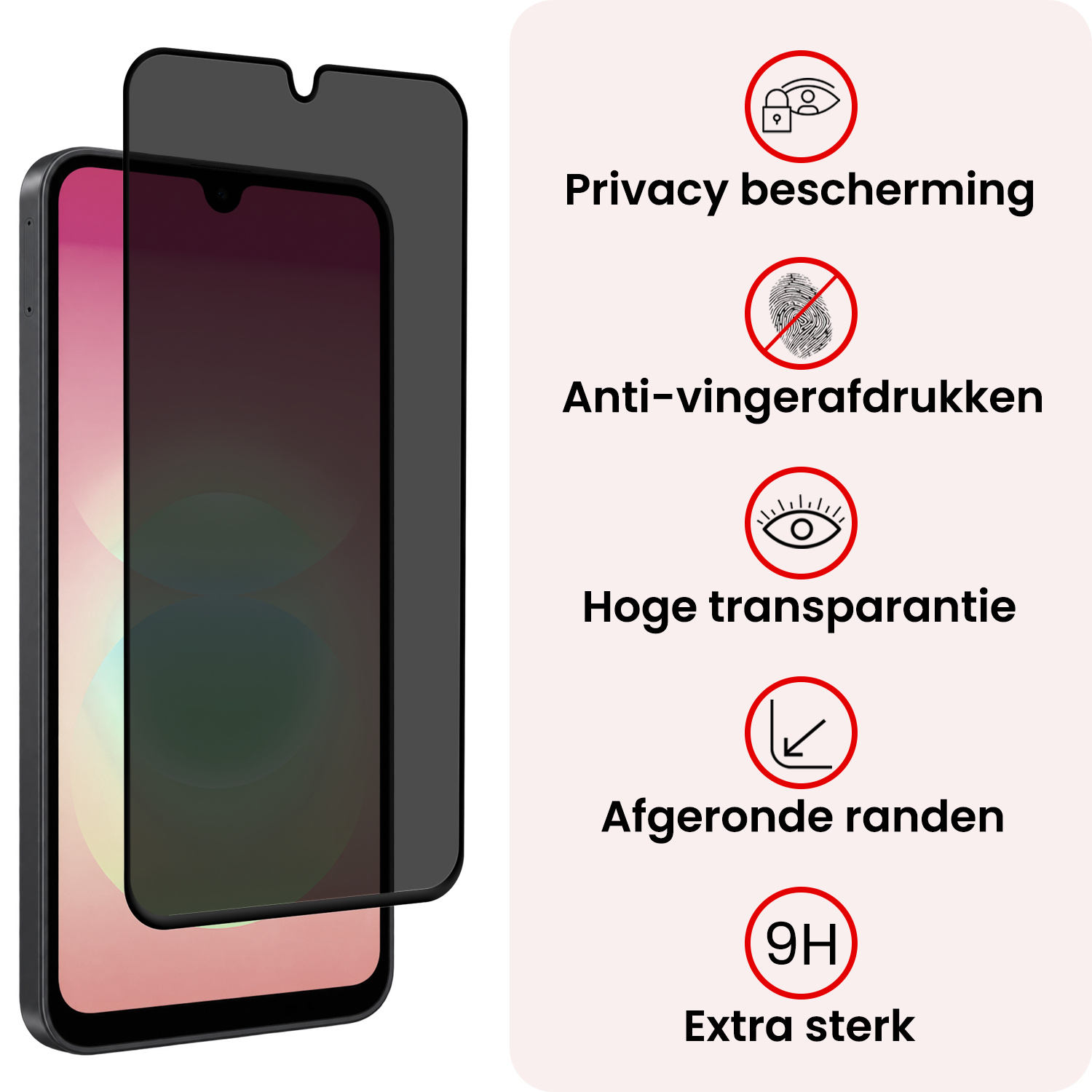 NoXx NoXx Samsung Galaxy A18 Screenprotector Glas Privacy - 2 PACK