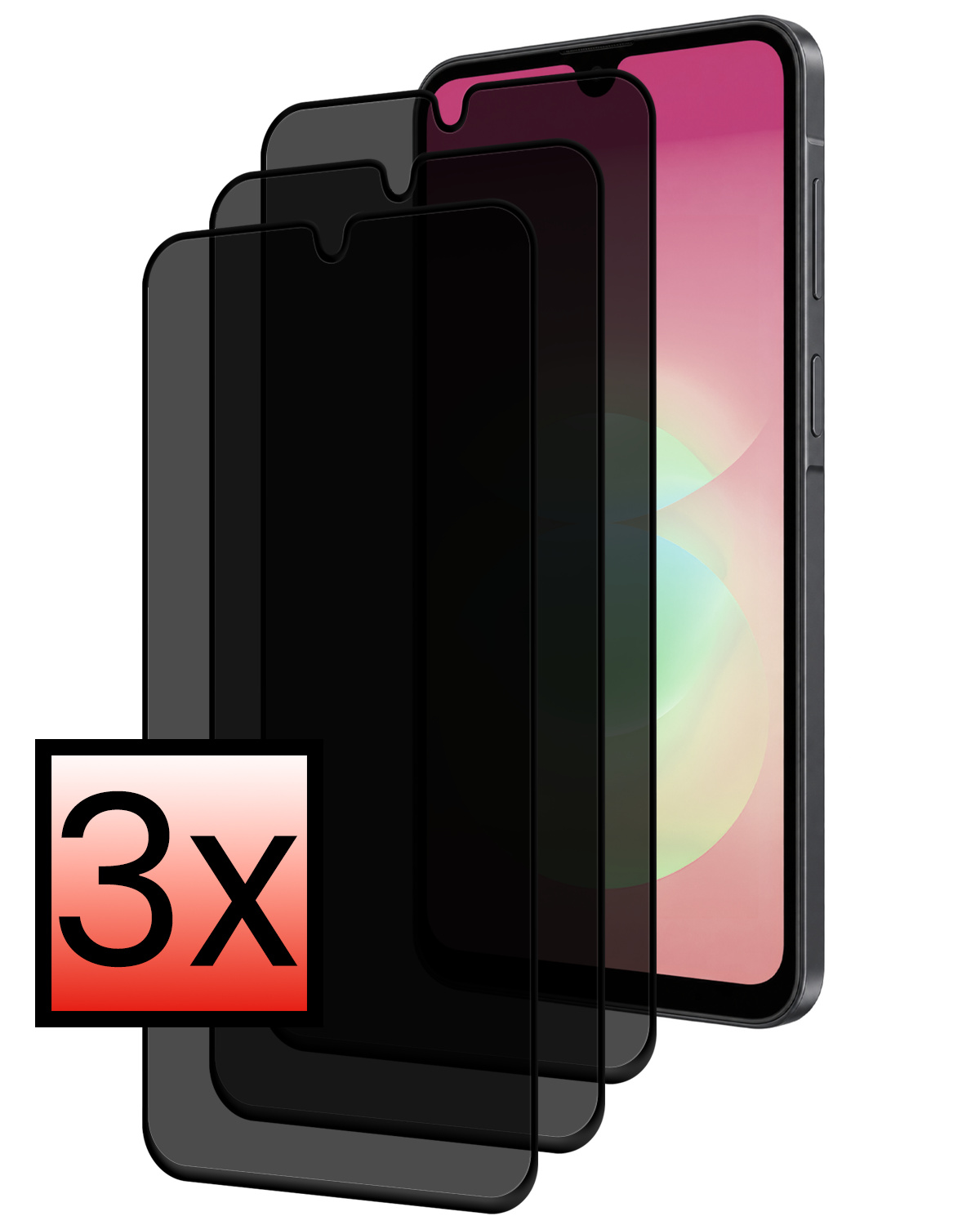 NoXx NoXx Samsung Galaxy A18 Screenprotector Glas Privacy - 3 PACK