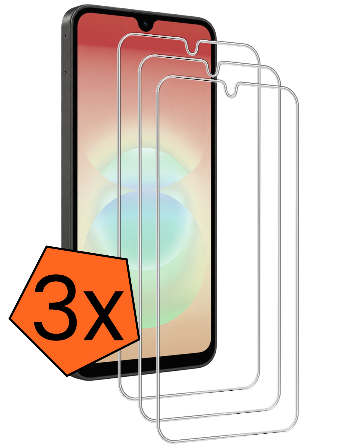 Nomfy Nomfy Samsung Galaxy A18 Screenprotector Glas - 3 PACK