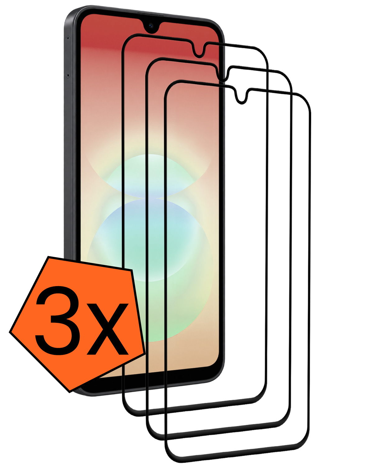 Nomfy Nomfy Samsung Galaxy A18 Screenprotector Glas Full Cover - 3 PACK