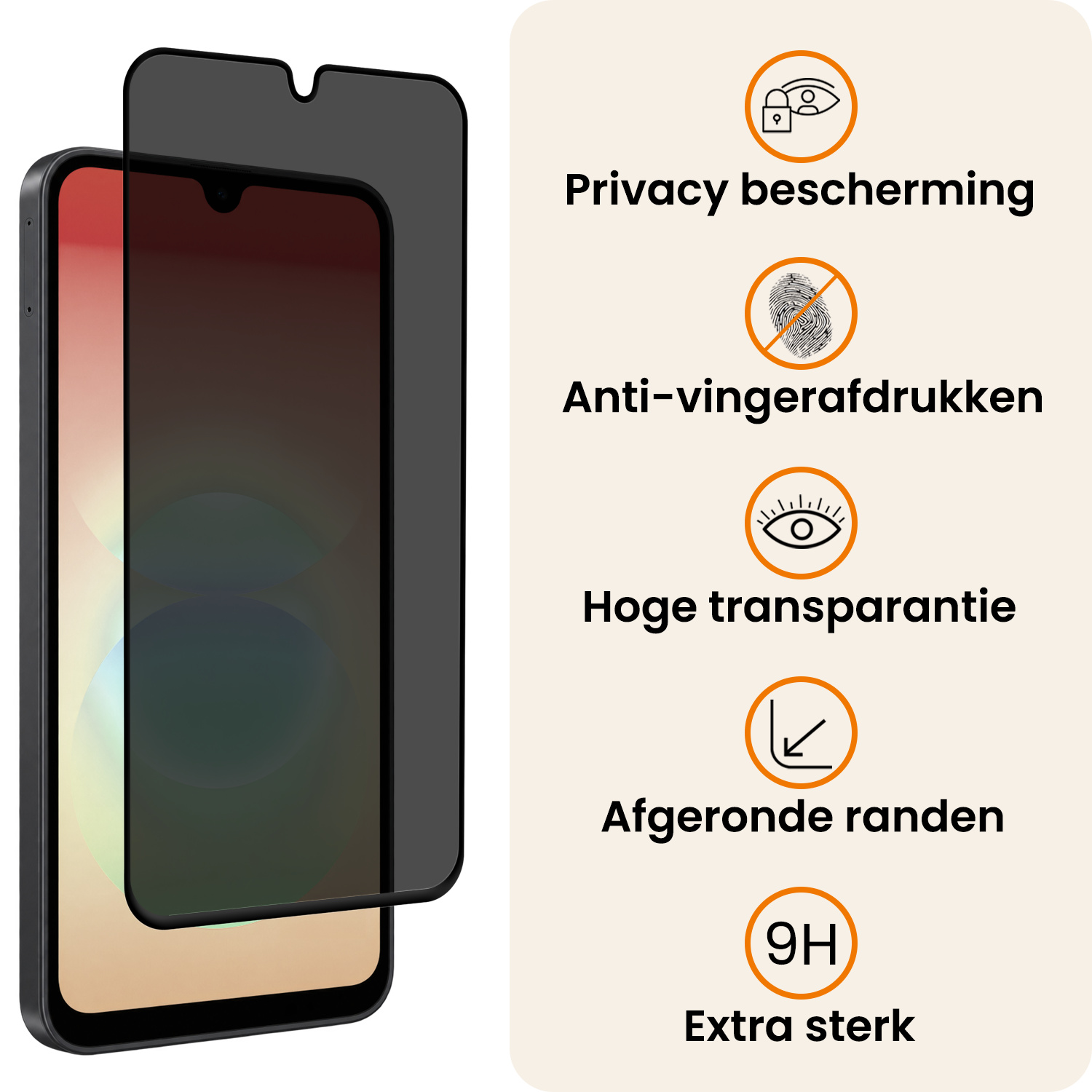 Nomfy Nomfy Samsung Galaxy A18 Screenprotector Glas Privacy - 2 PACK