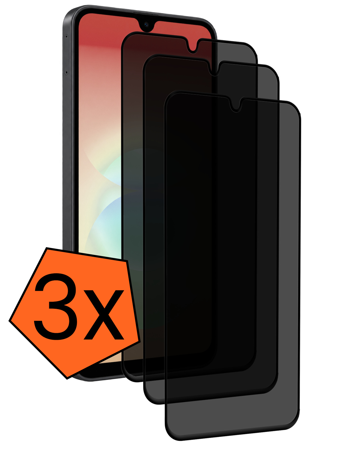 Nomfy Nomfy Samsung Galaxy A18 Screenprotector Glas Privacy - 3 PACK