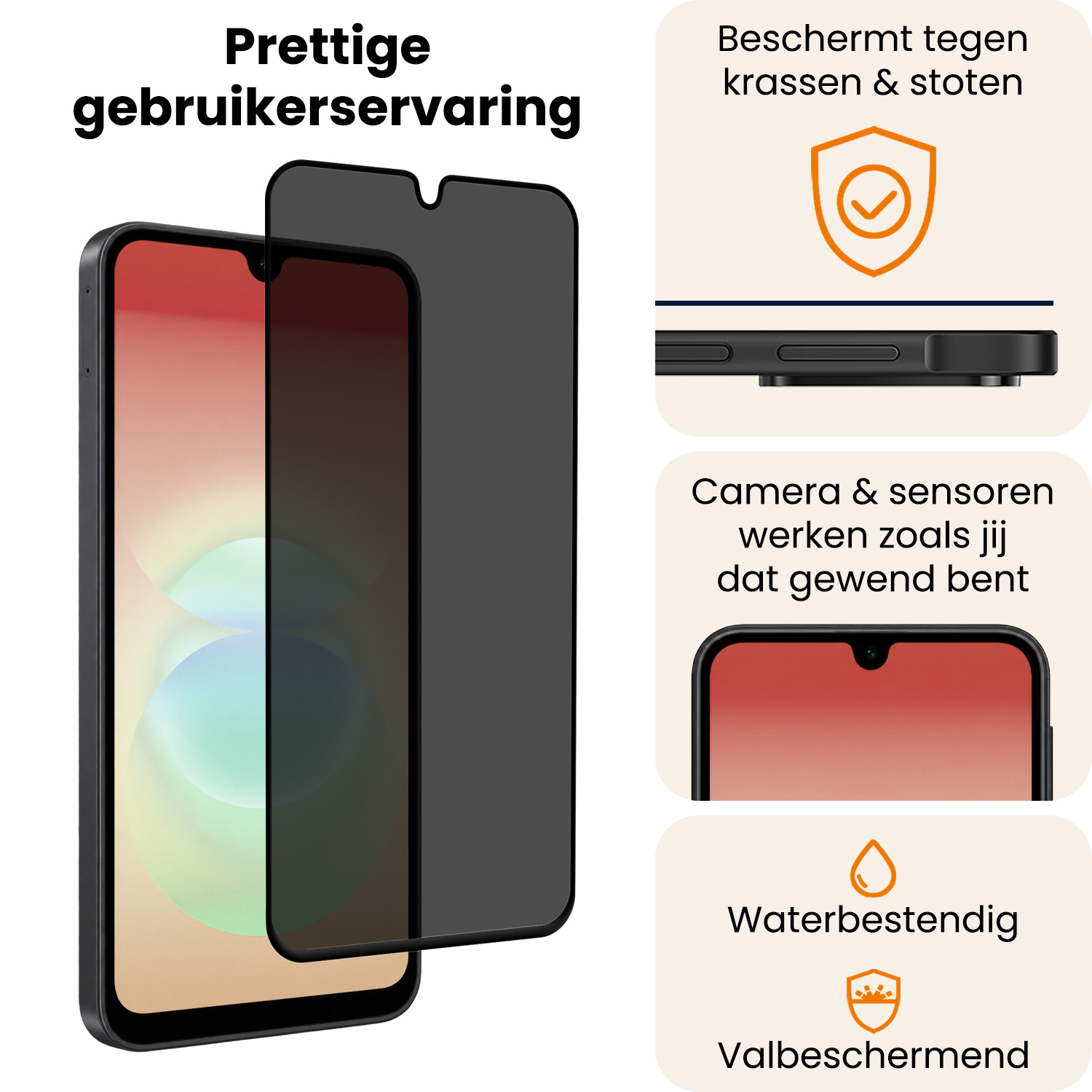 Nomfy Nomfy Samsung Galaxy A18 Screenprotector Glas Privacy - 3 PACK