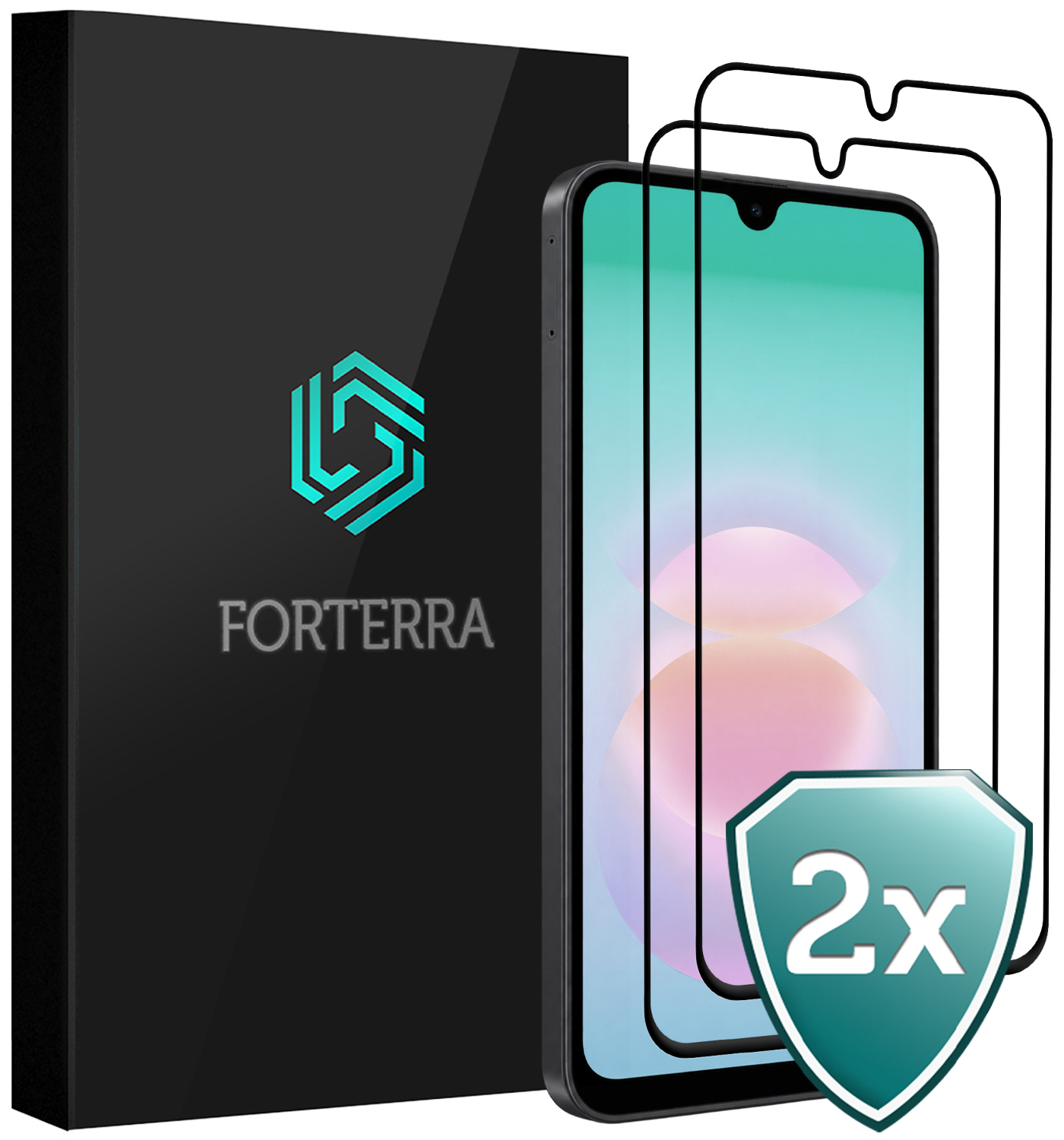 Forterra Forterra Samsung Galaxy A18 Screenprotector Glas Full Cover - 2 PACK