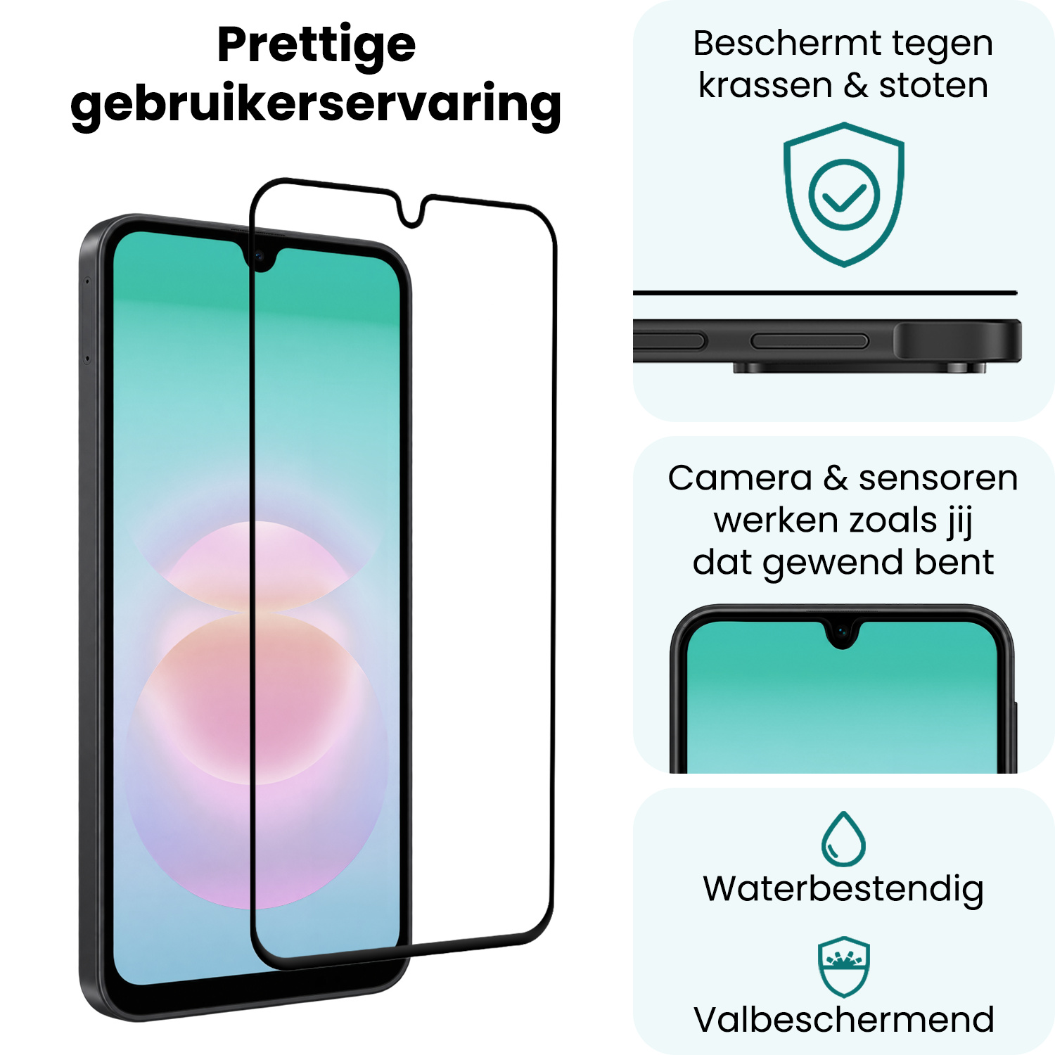 Forterra Forterra Samsung Galaxy A18 Screenprotector Glas Full Cover - 3 PACK