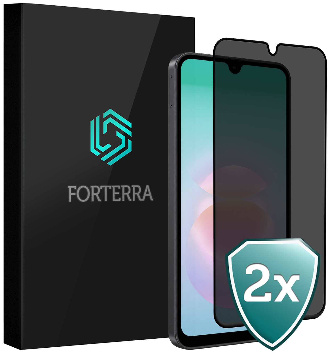 Forterra Forterra Samsung Galaxy A18 Screenprotector Glas Privacy - 2 PACK