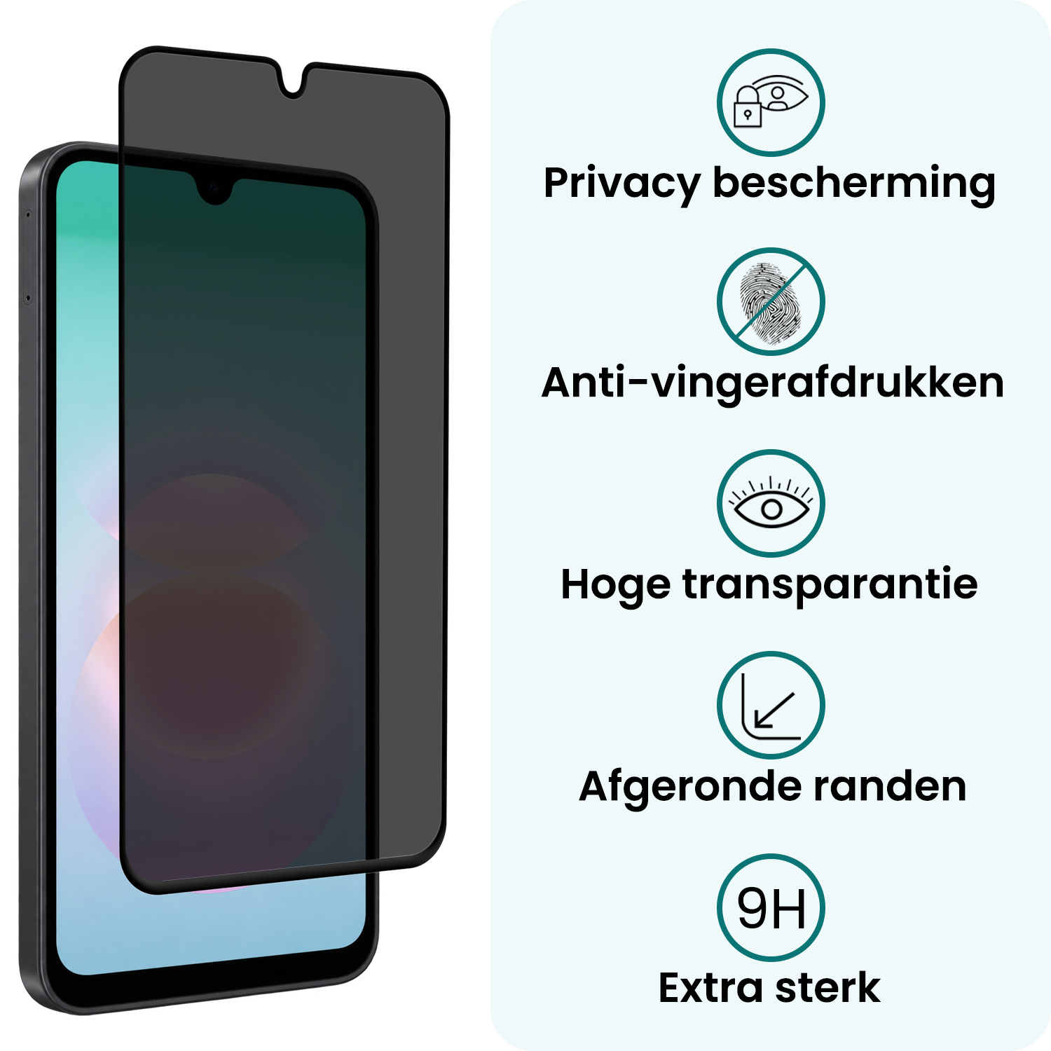 Forterra Forterra Samsung Galaxy A18 Screenprotector Glas Privacy - 3 PACK