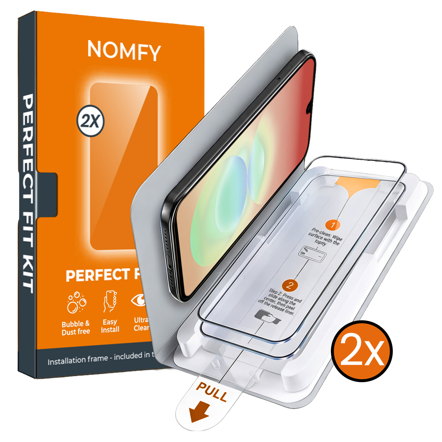 Nomfy Nomfy Samsung Galaxy A18 Screenprotector Perfect Fit Kit - 2 PACK