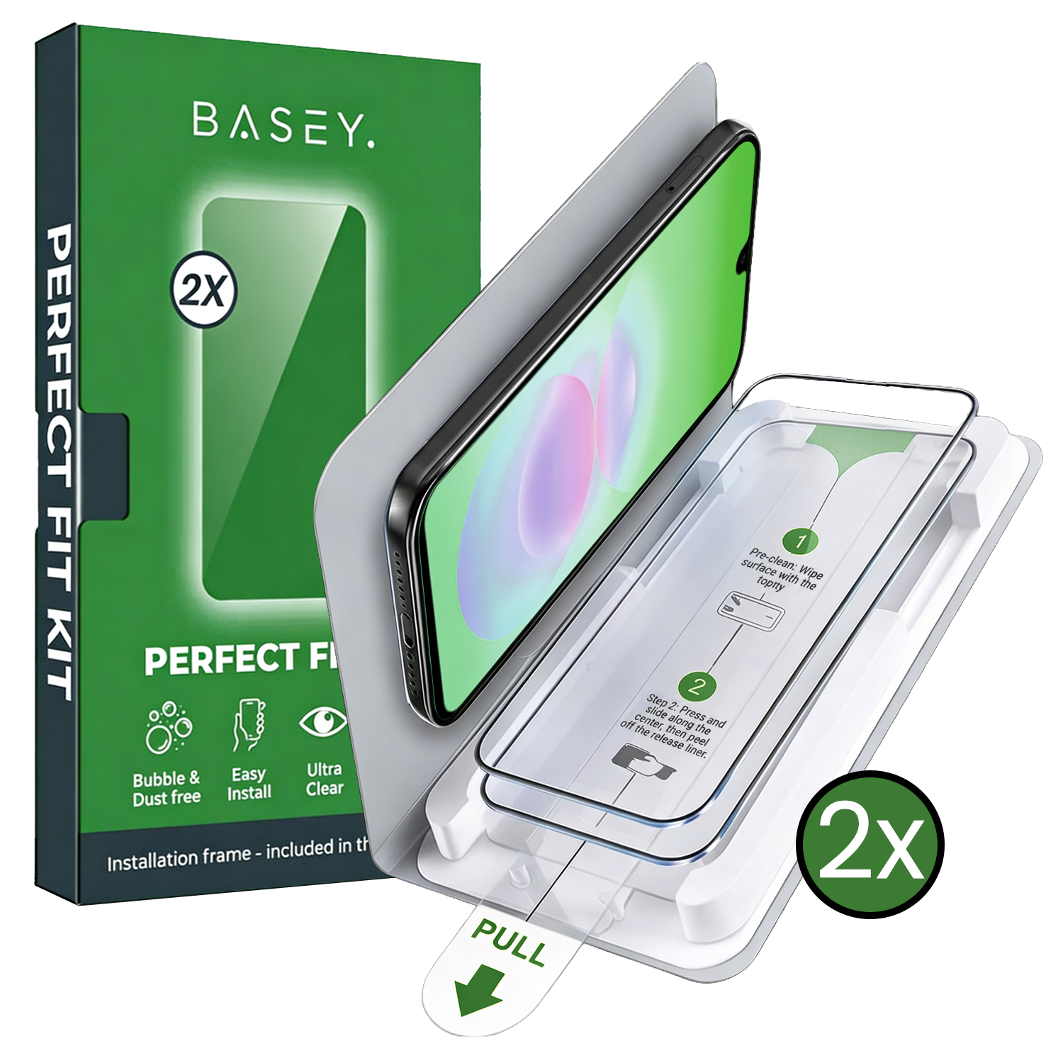 BASEY. BASEY. Samsung Galaxy A18 Screenprotector Perfect Fit Kit - 2 PACK