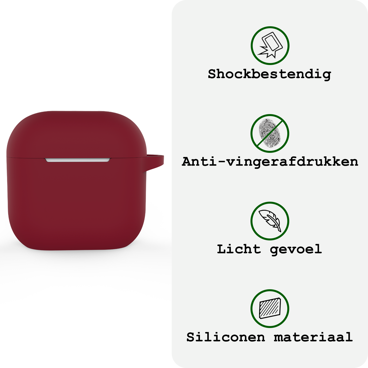 BASEY. BASEY. Siliconen Hoesje Voor Apple AirPods 5 - Donkerrood