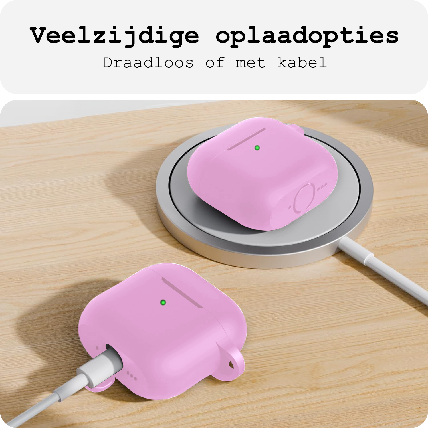 BASEY. BASEY. Siliconen Hoesje Voor Apple AirPods 5 - Flamingo