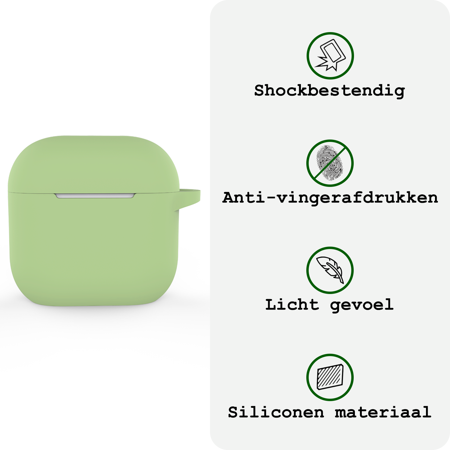 BASEY. BASEY. Siliconen Hoesje Voor Apple AirPods 5 - Groen