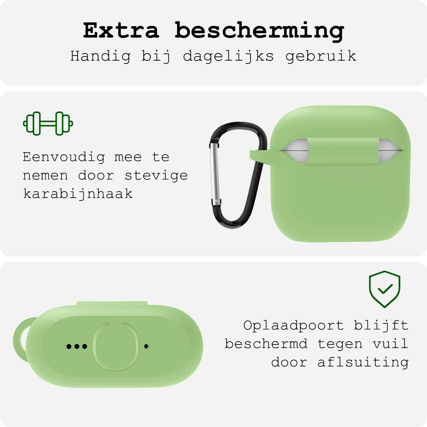BASEY. BASEY. Siliconen Hoesje Voor Apple AirPods 5 - Groen