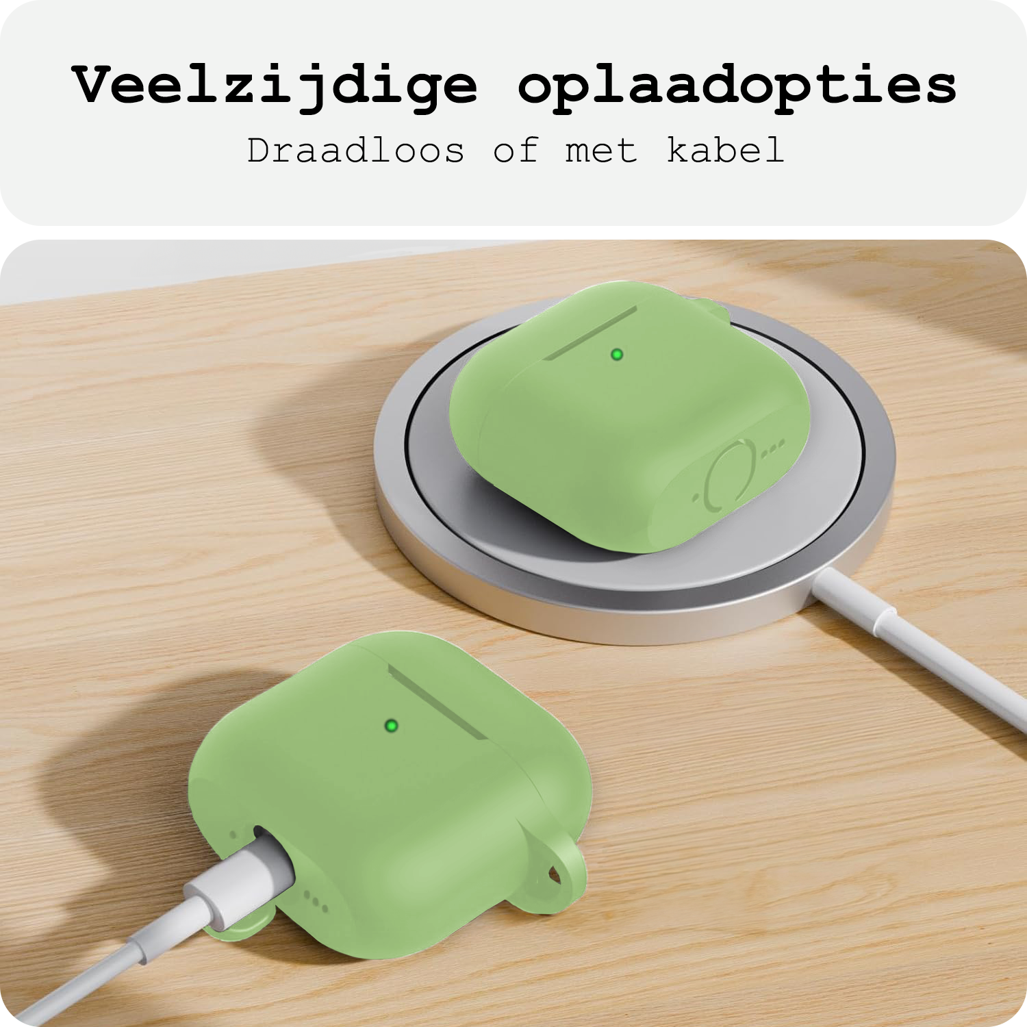 BASEY. BASEY. Siliconen Hoesje Voor Apple AirPods 5 - Groen