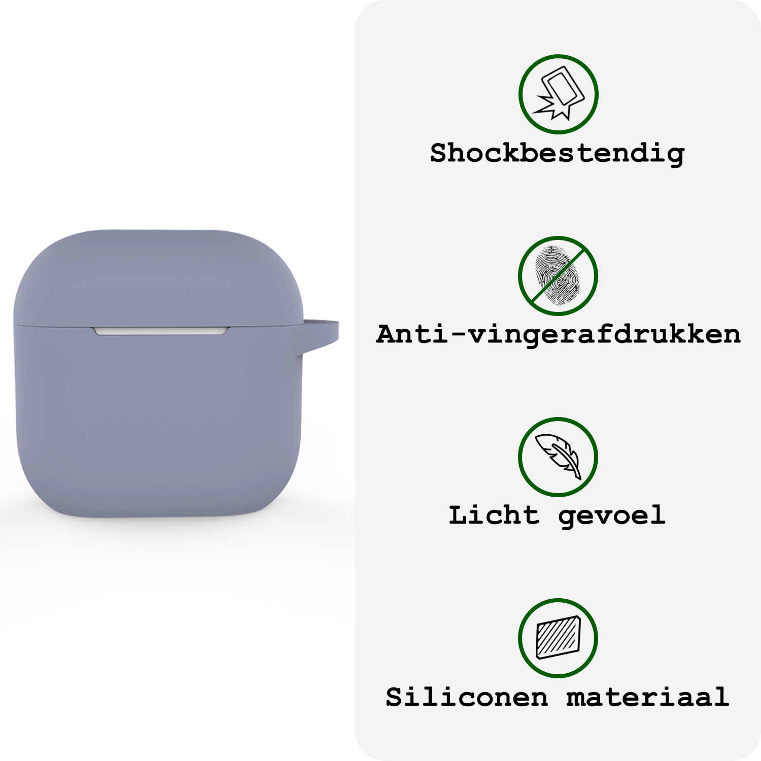 BASEY. BASEY. Siliconen Hoesje Voor Apple AirPods 5 - Lila