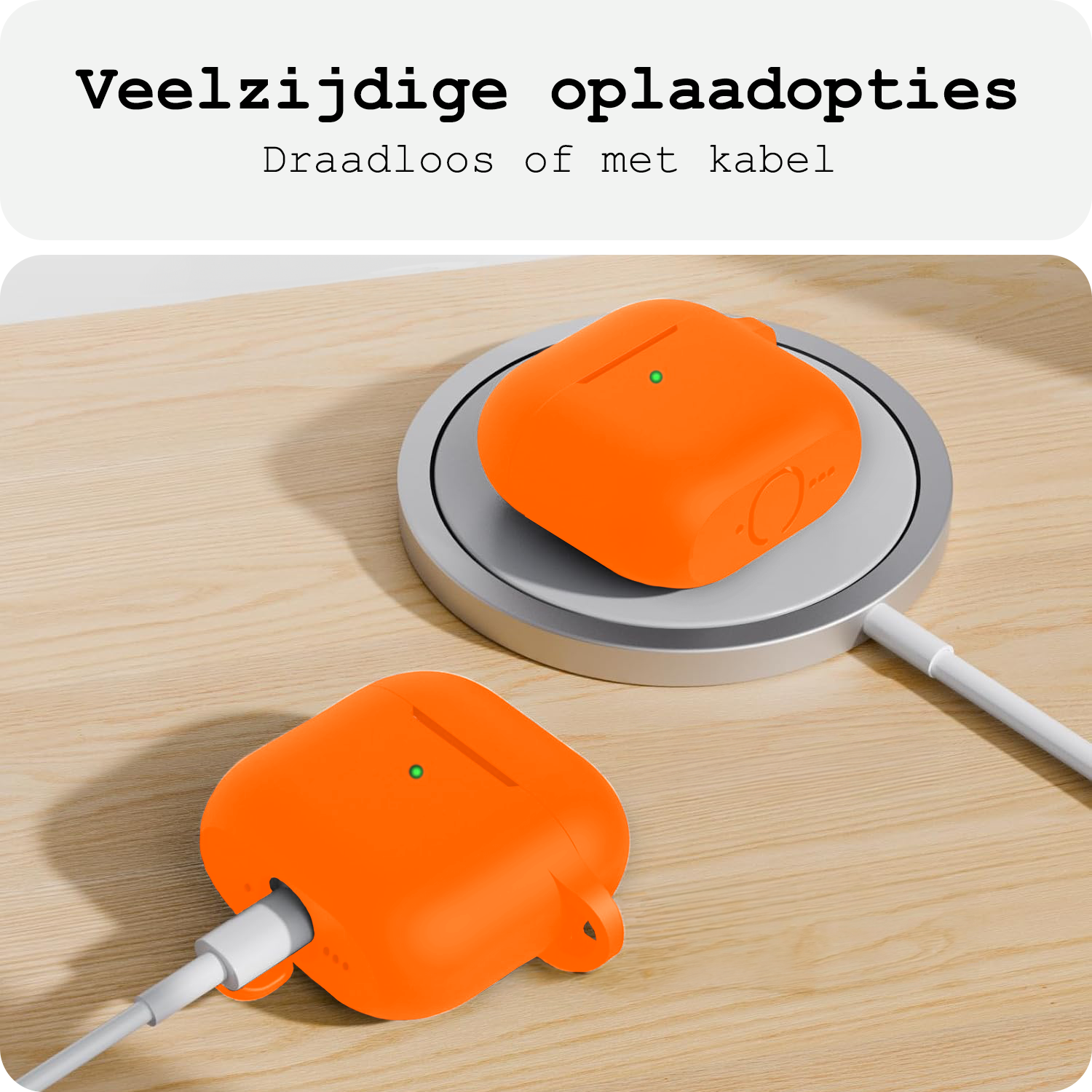 BASEY. BASEY. Siliconen Hoesje Voor Apple AirPods 5 - Oranje