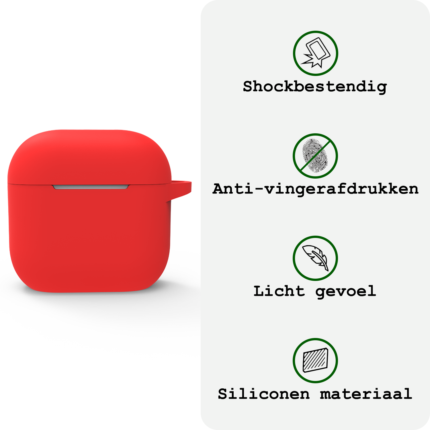 BASEY. BASEY. Siliconen Hoesje Voor Apple AirPods 5 - Rood