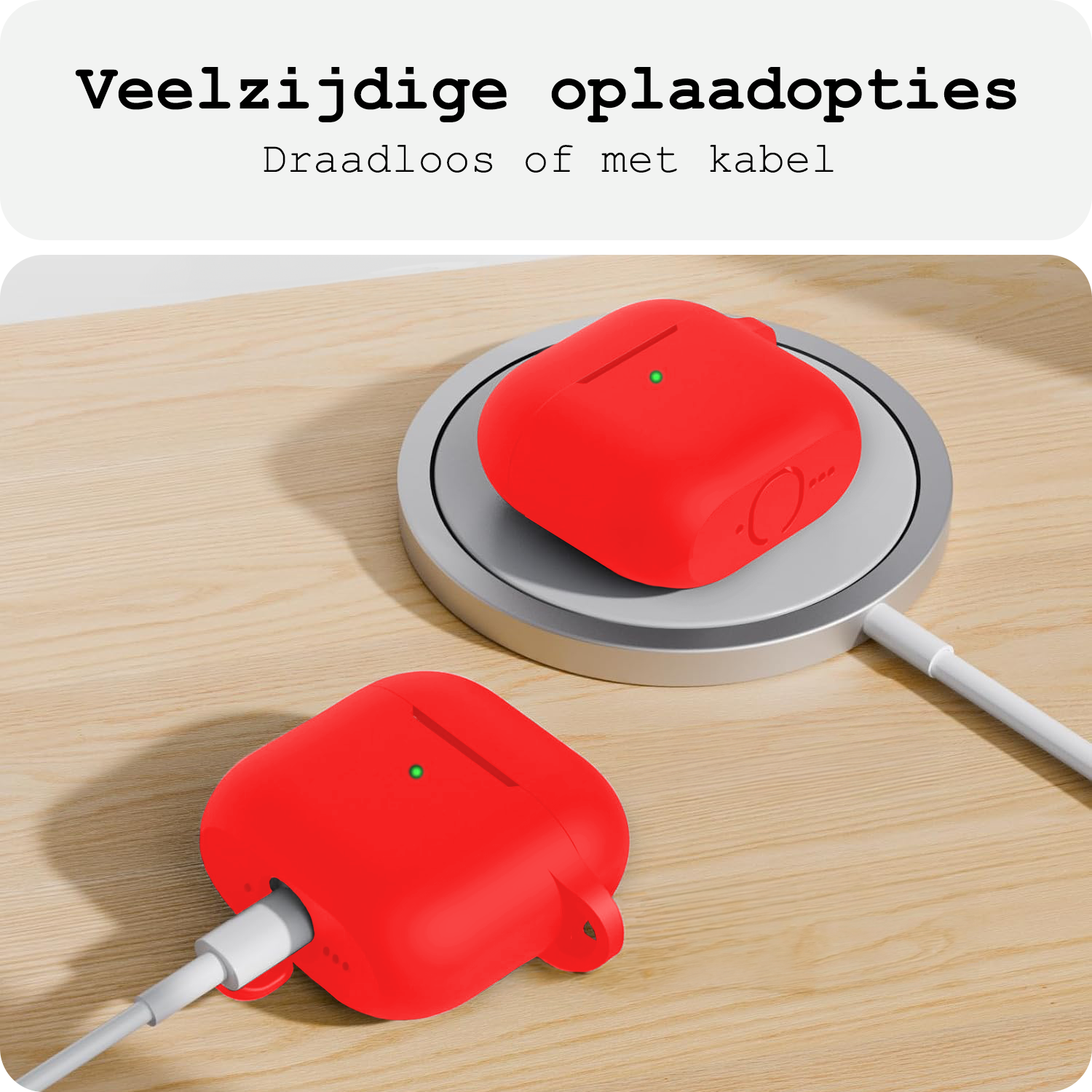 BASEY. BASEY. Siliconen Hoesje Voor Apple AirPods 5 - Rood