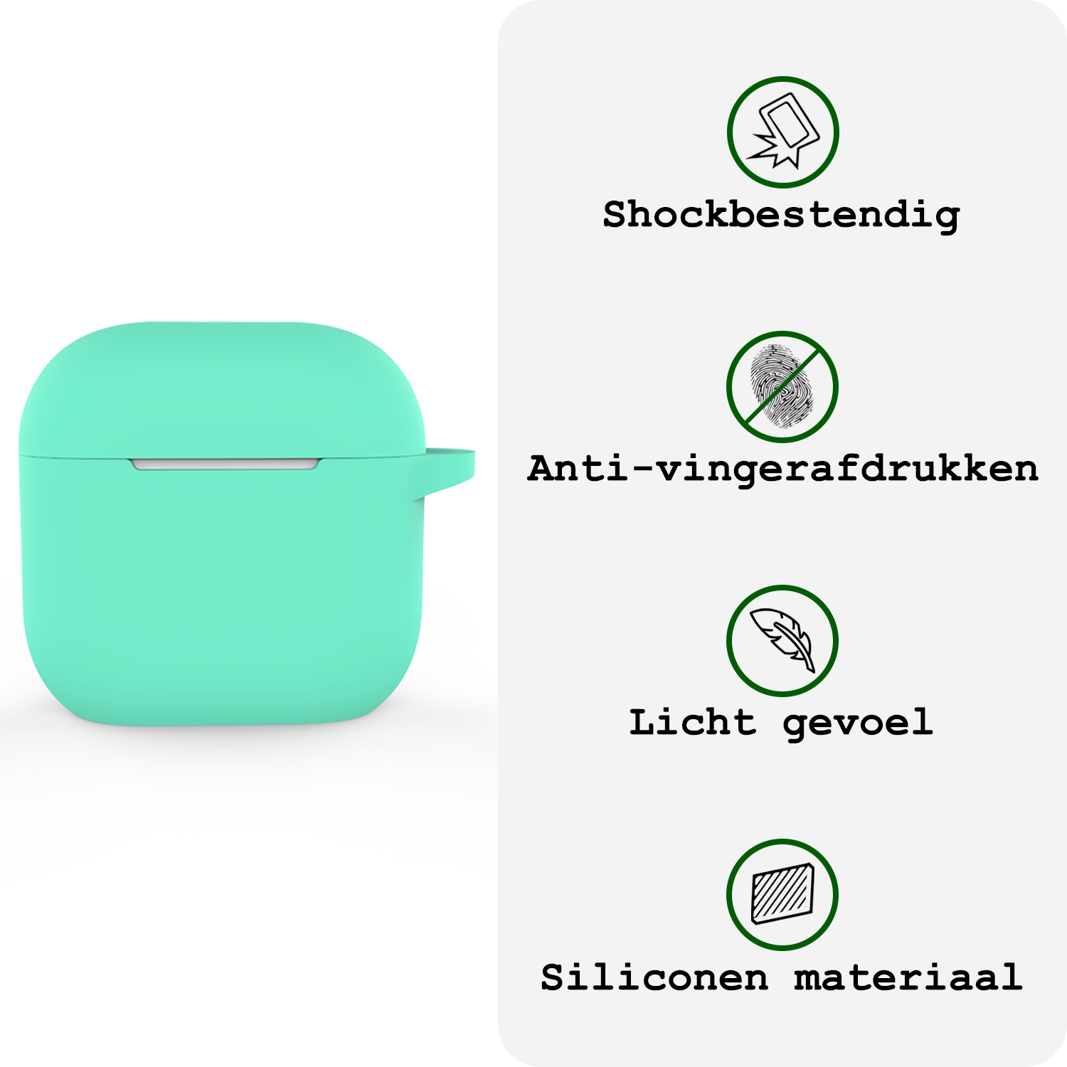 BASEY. BASEY. Siliconen Hoesje Voor Apple AirPods 5 - Turquoise