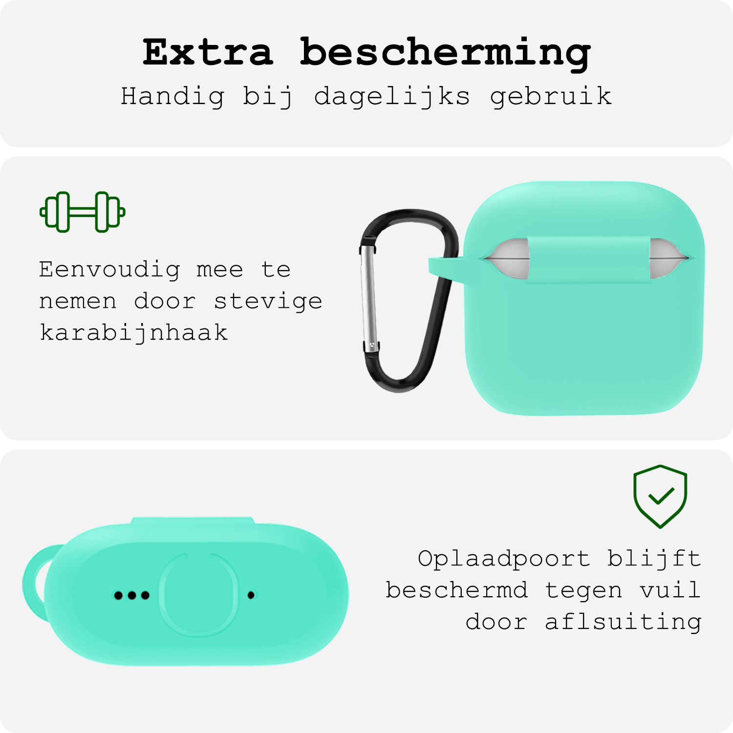 BASEY. BASEY. Siliconen Hoesje Voor Apple AirPods 5 - Turquoise