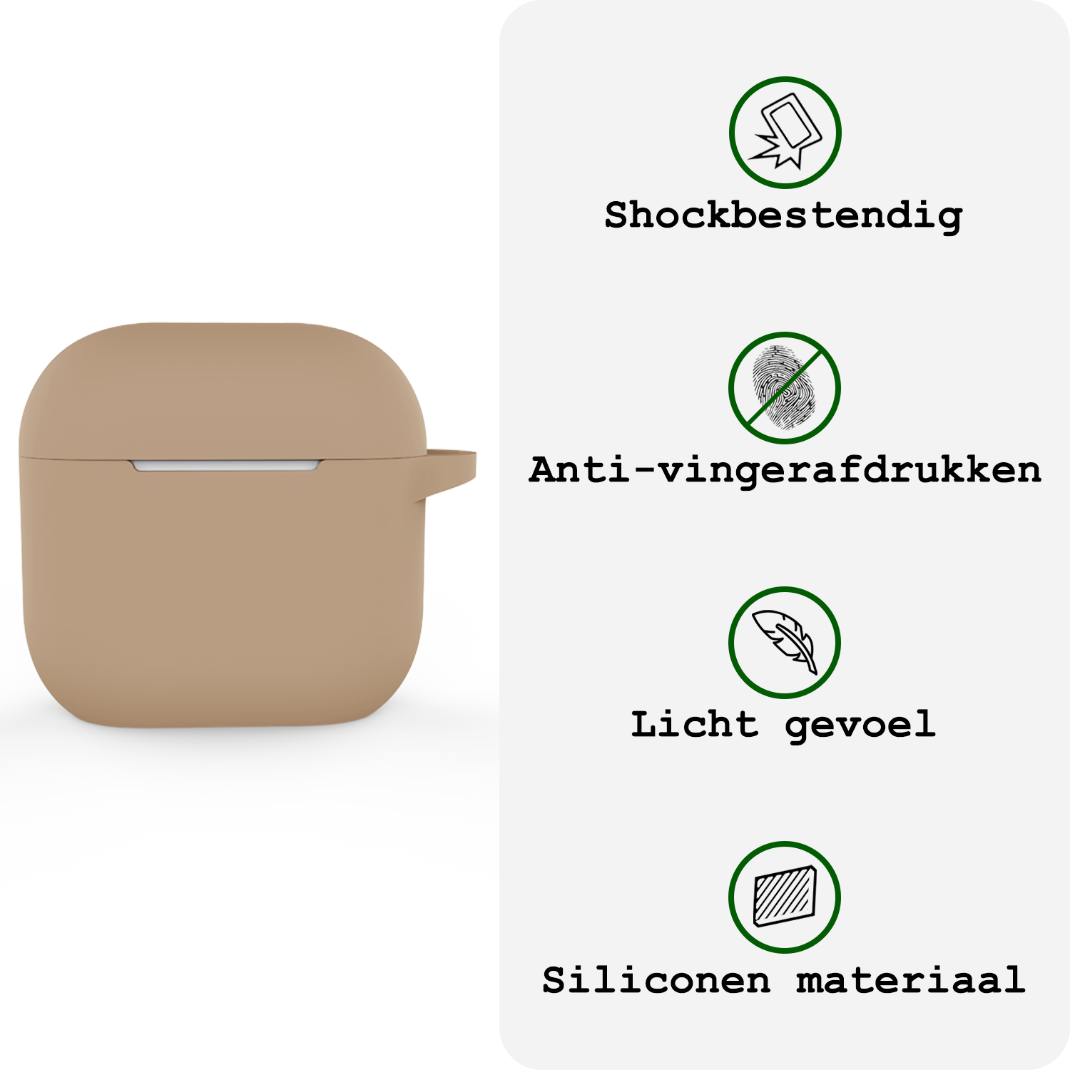 BASEY. BASEY. Siliconen Hoesje Voor Apple AirPods 5 - Zand