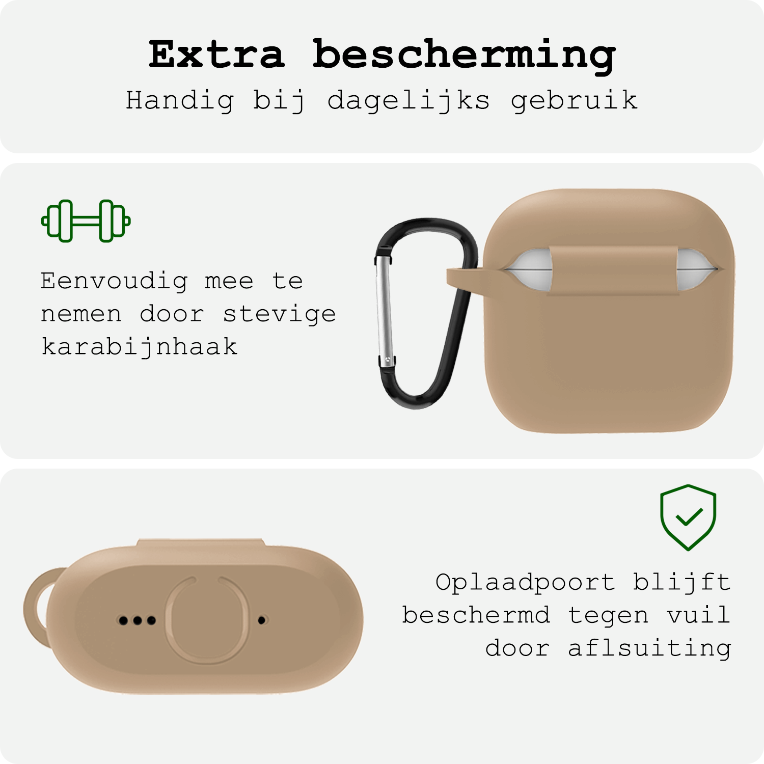 BASEY. BASEY. Siliconen Hoesje Voor Apple AirPods 5 - Zand