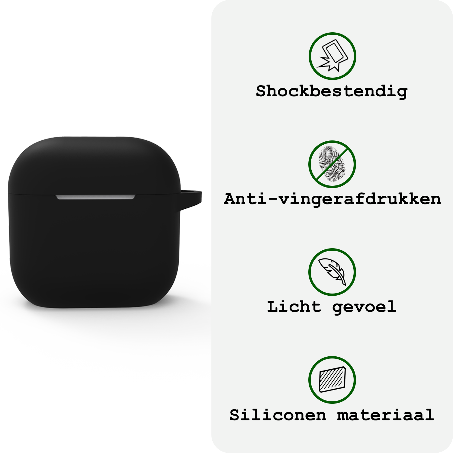 BASEY. BASEY. Siliconen Hoesje Voor Apple AirPods 5 - Zwart