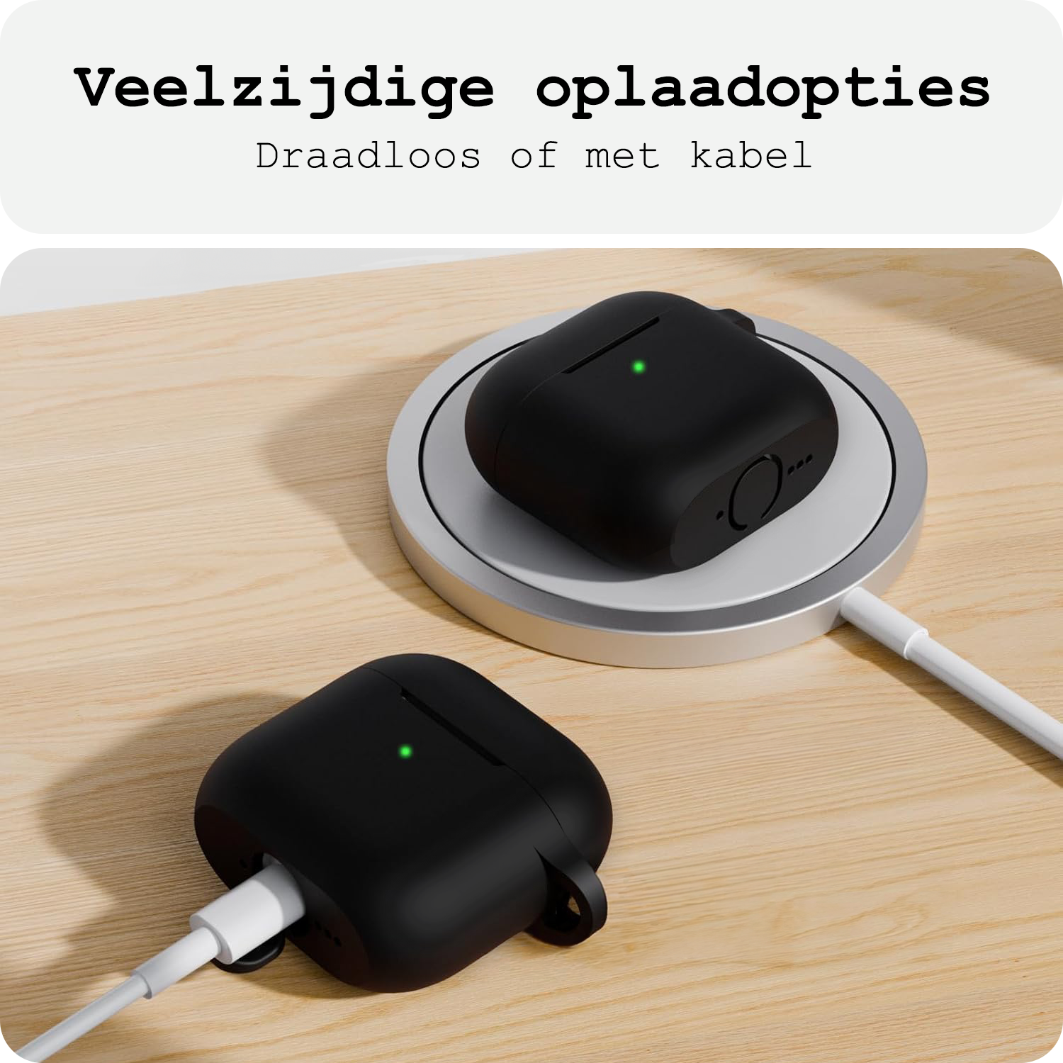 BASEY. BASEY. Siliconen Hoesje Voor Apple AirPods 5 - Zwart