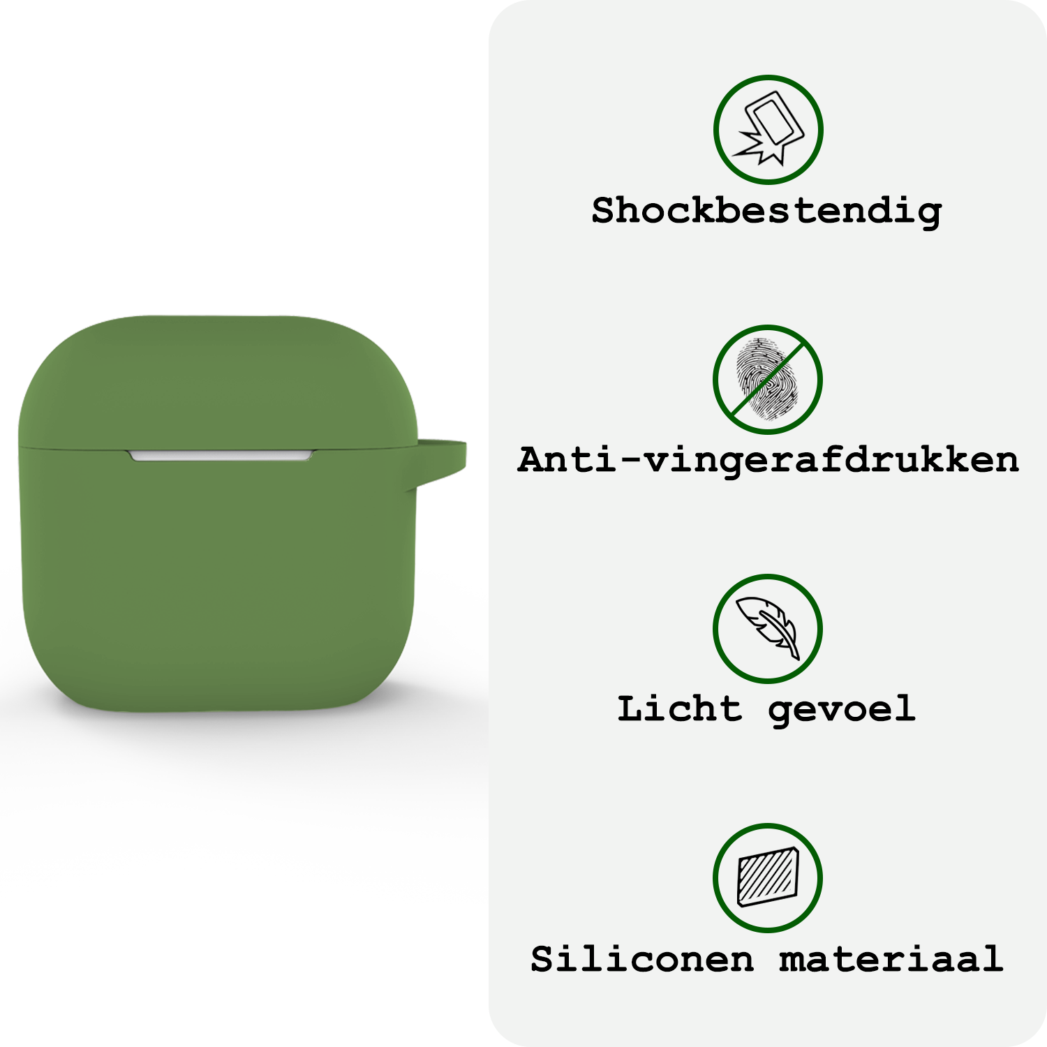 BASEY. BASEY. Siliconen Hoesje Voor Apple AirPods 5 - Donkergroen