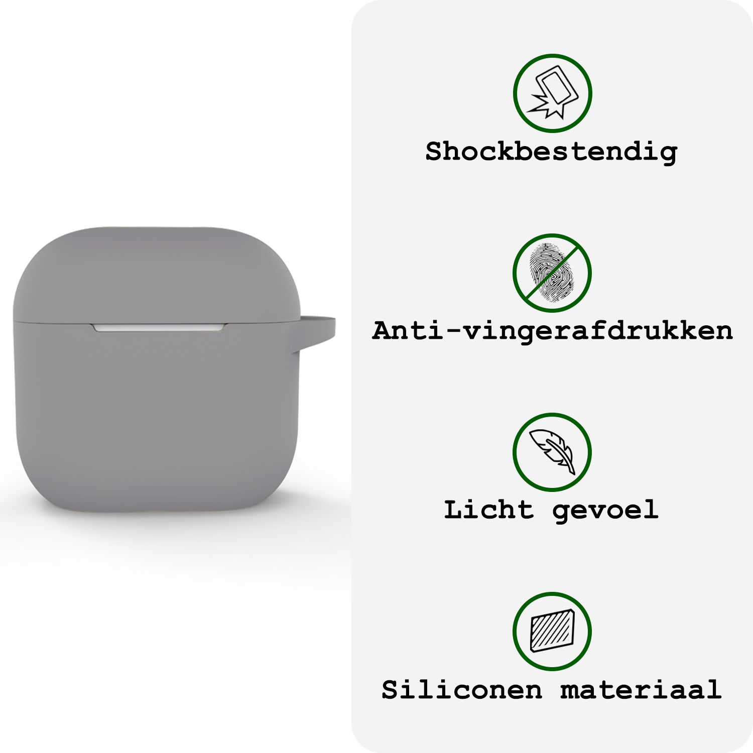BASEY. BASEY. Siliconen Hoesje Voor Apple AirPods 5 - Grijs