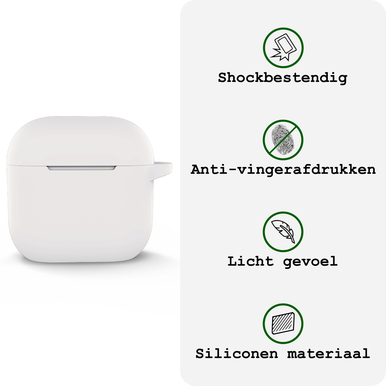BASEY. BASEY. Siliconen Hoesje Voor Apple AirPods 5 - Wit