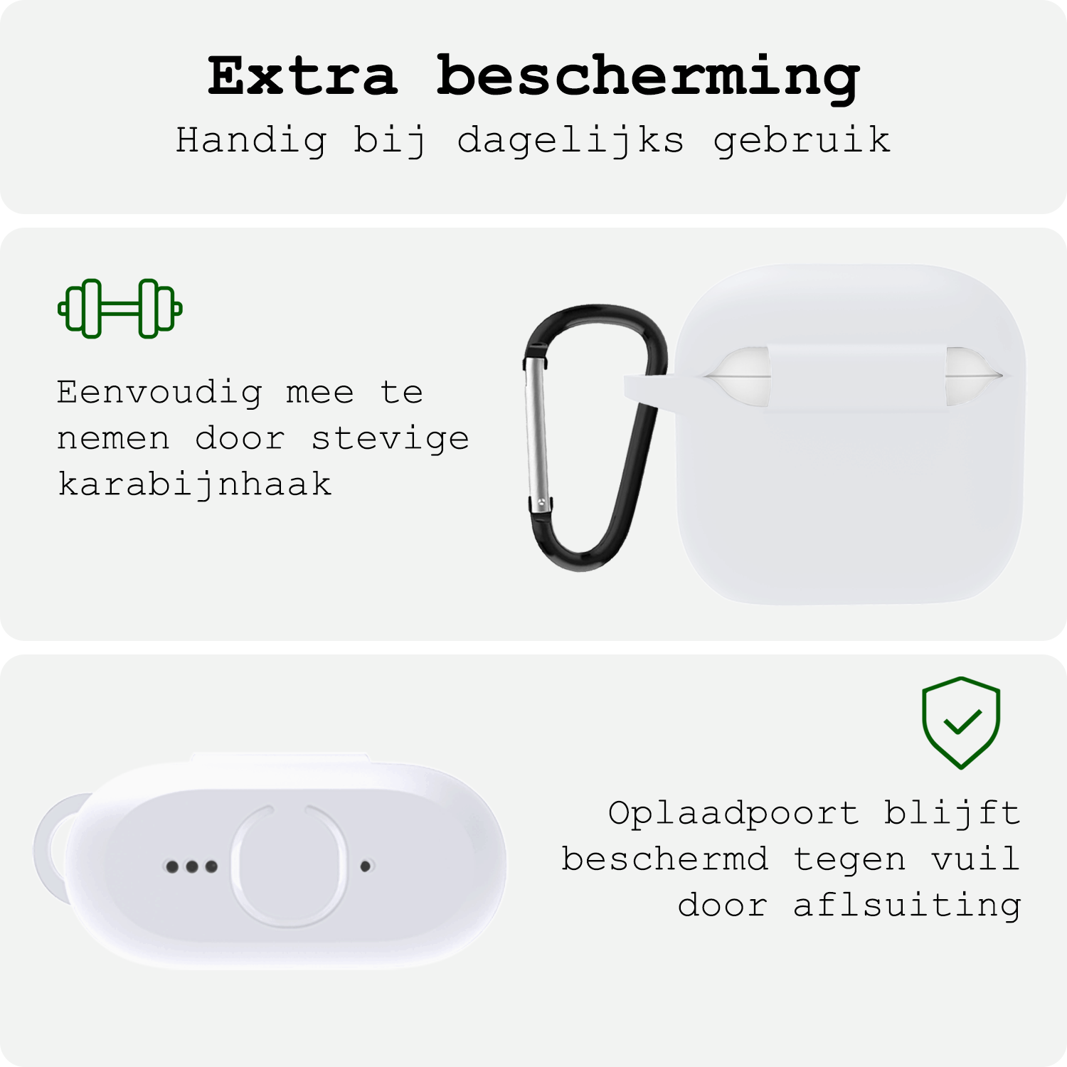 BASEY. BASEY. Siliconen Hoesje Voor Apple AirPods 5 - Wit