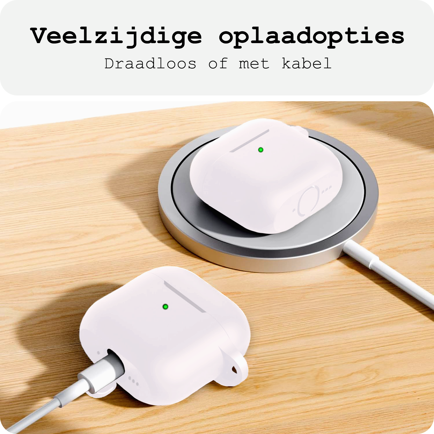 BASEY. BASEY. Siliconen Hoesje Voor Apple AirPods 5 - Wit