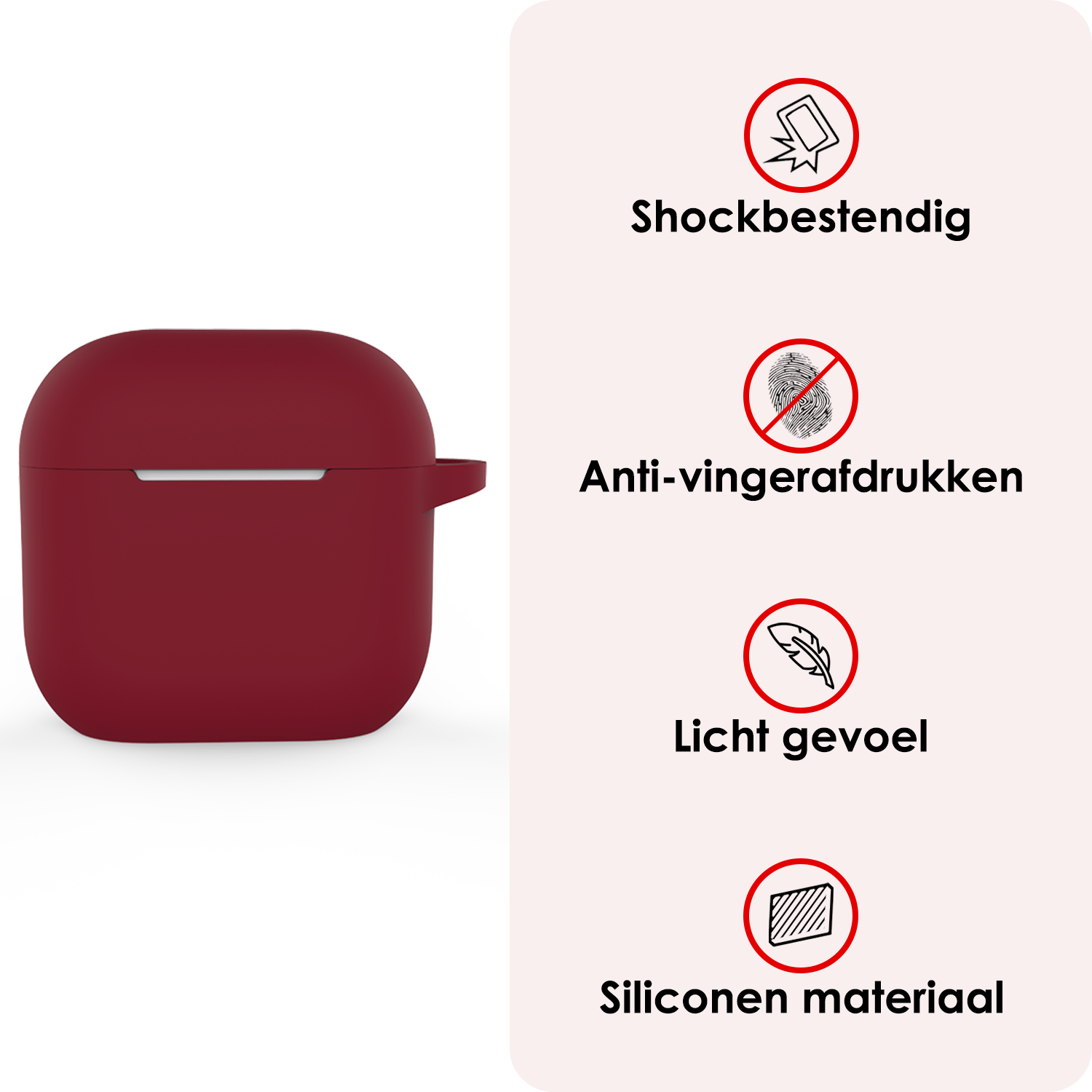 NoXx NoXx Siliconen Hoesje Voor Apple AirPods 5 - Donkerrood