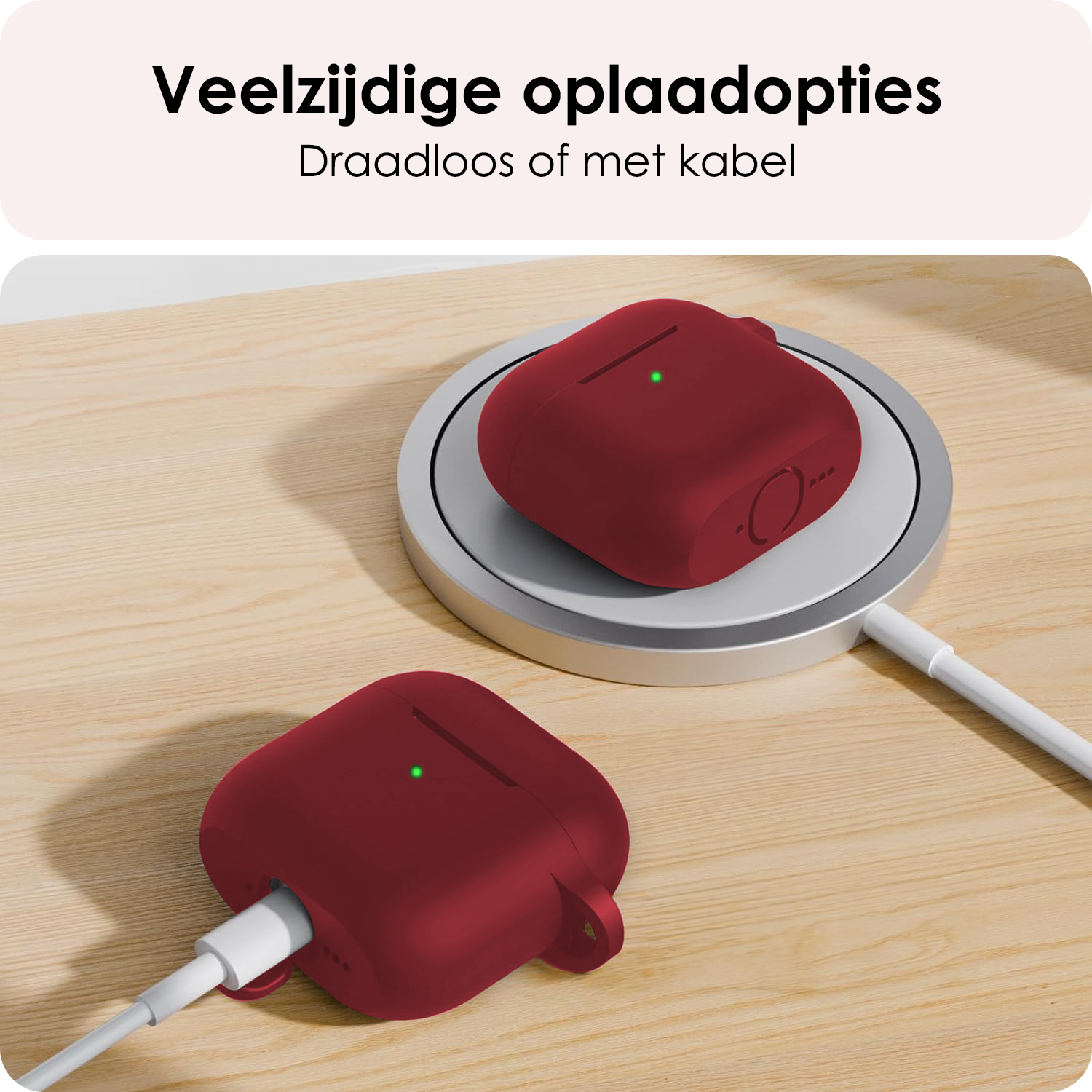 NoXx NoXx Siliconen Hoesje Voor Apple AirPods 5 - Donkerrood