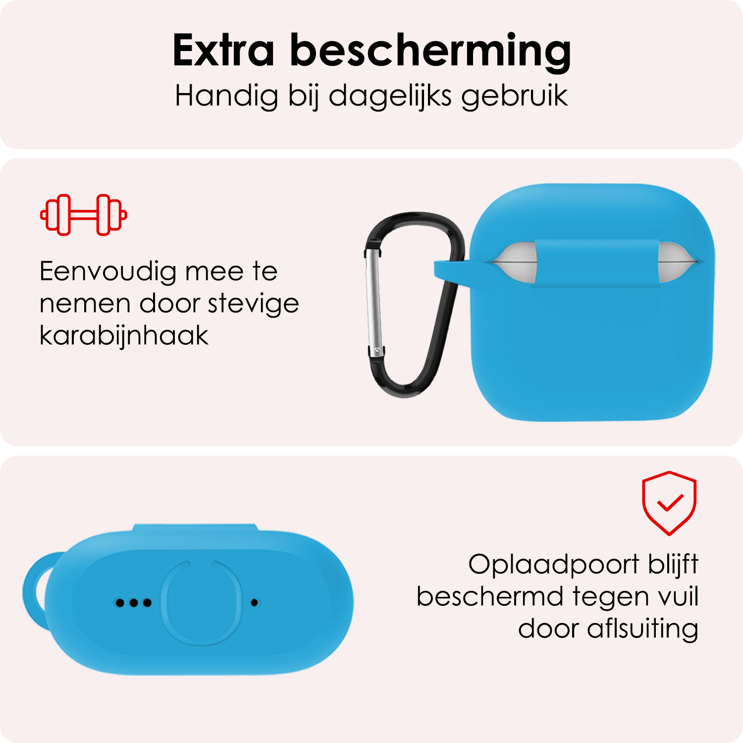 NoXx NoXx Siliconen Hoesje Voor Apple AirPods 5 - Lichtblauw