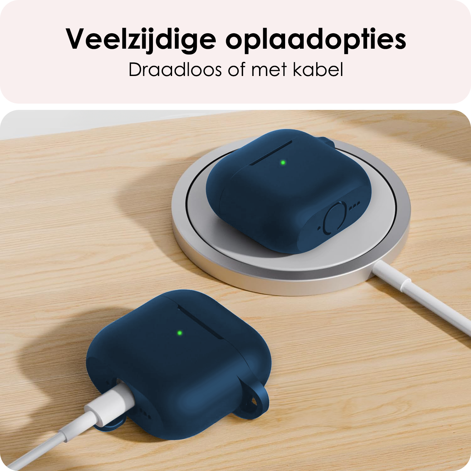 NoXx NoXx Siliconen Hoesje Voor Apple AirPods 5 - Navy
