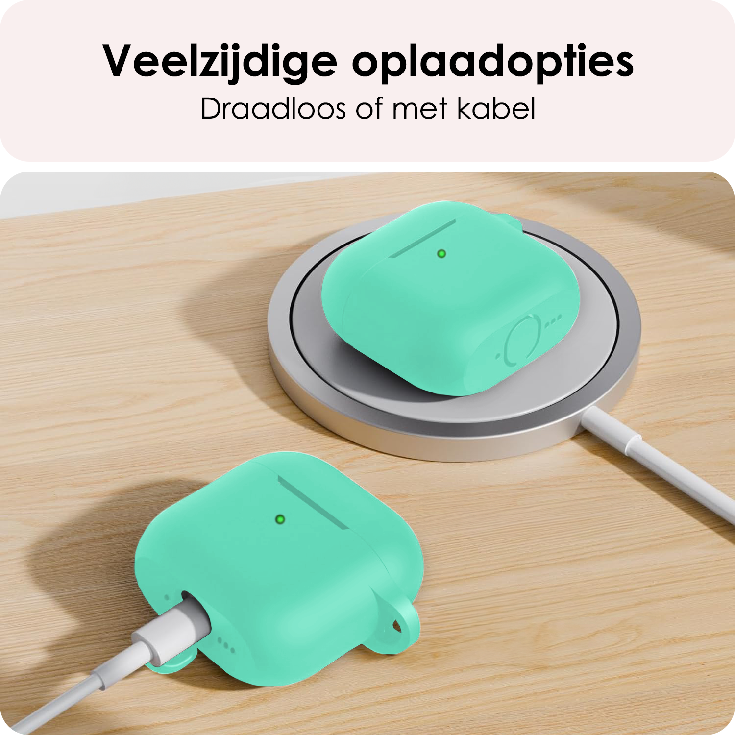 NoXx NoXx Siliconen Hoesje Voor Apple AirPods 5 - Turquoise