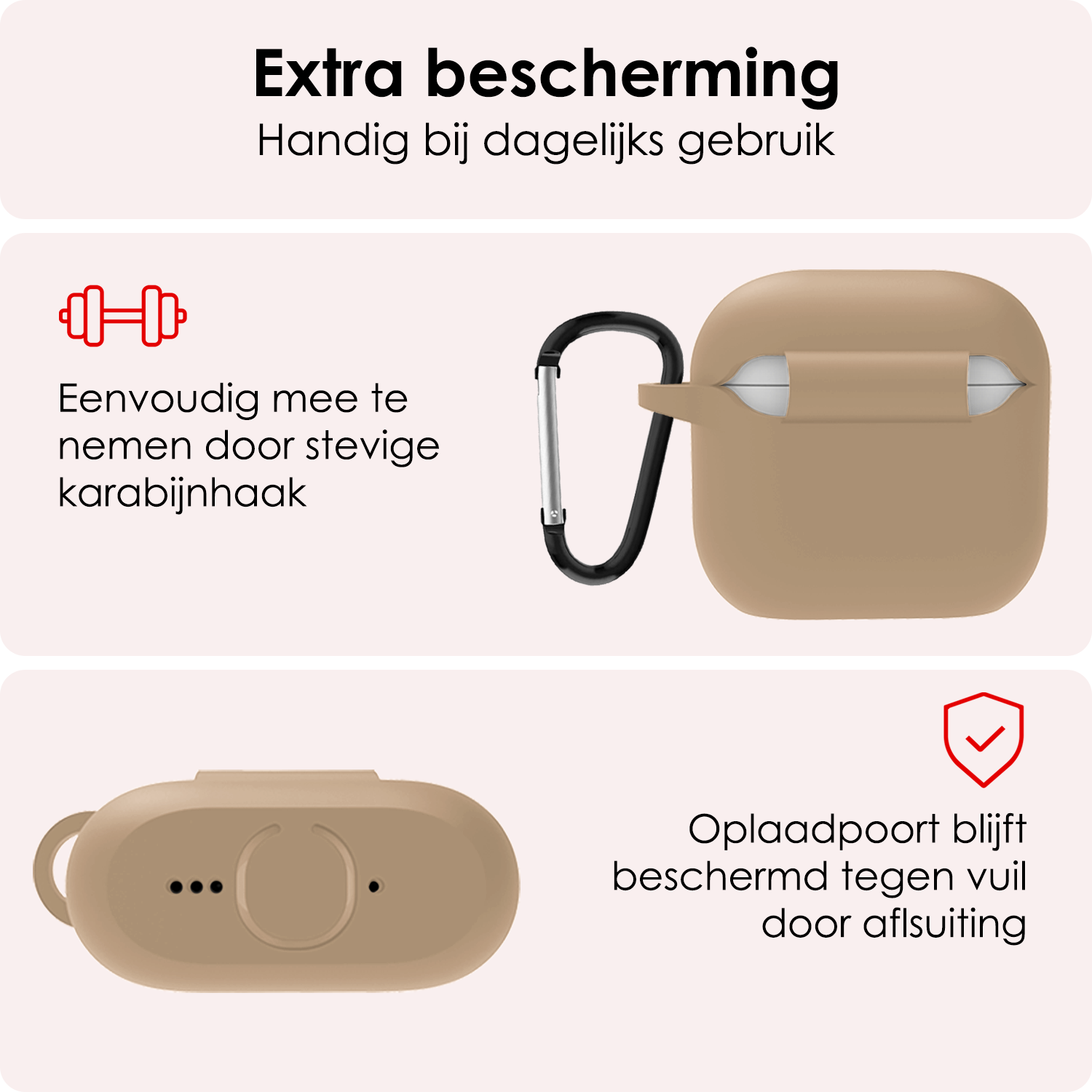 NoXx NoXx Siliconen Hoesje Voor Apple AirPods 5 - Zand