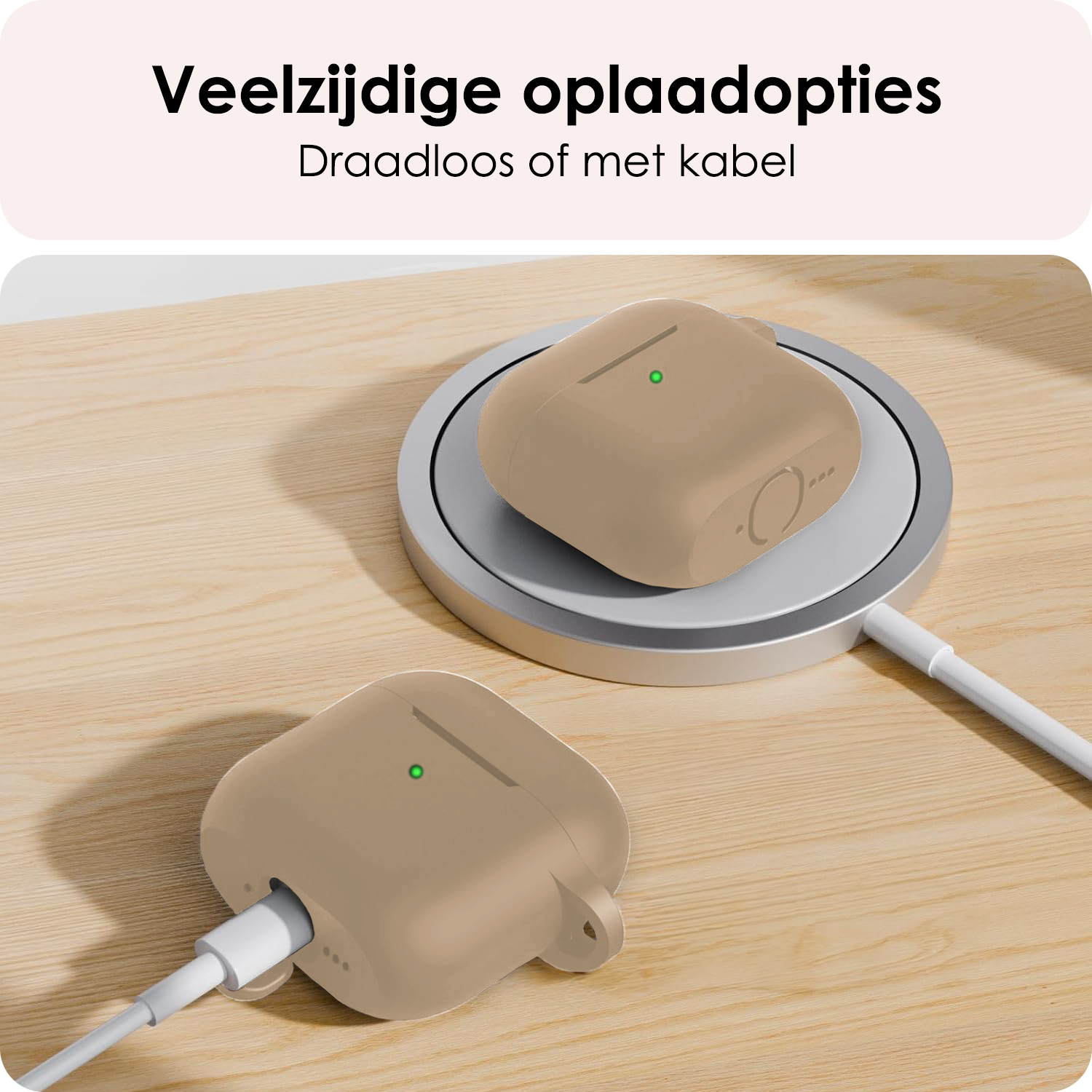 NoXx NoXx Siliconen Hoesje Voor Apple AirPods 5 - Zand