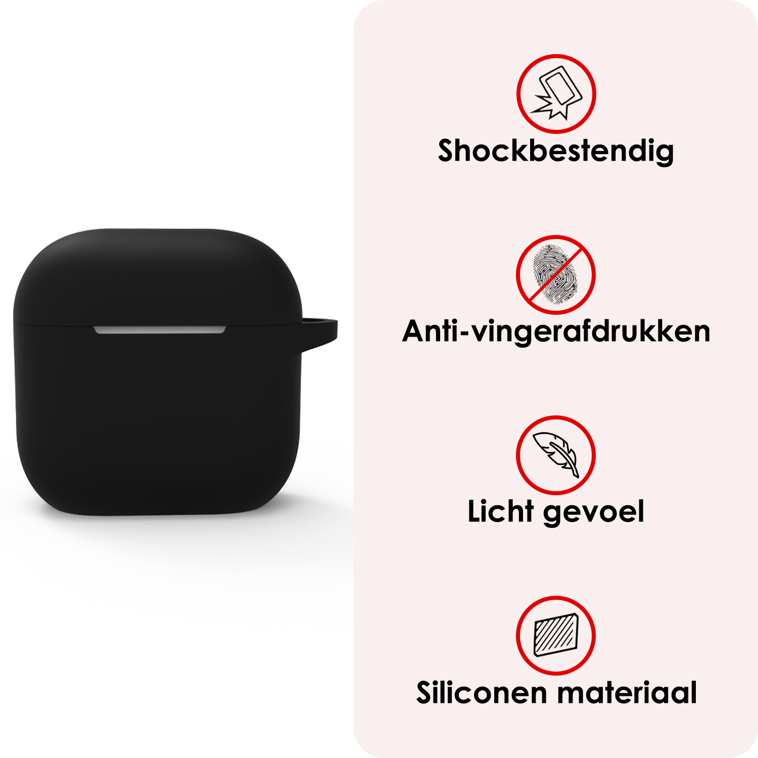 NoXx NoXx Siliconen Hoesje Voor Apple AirPods 5 - Zwart