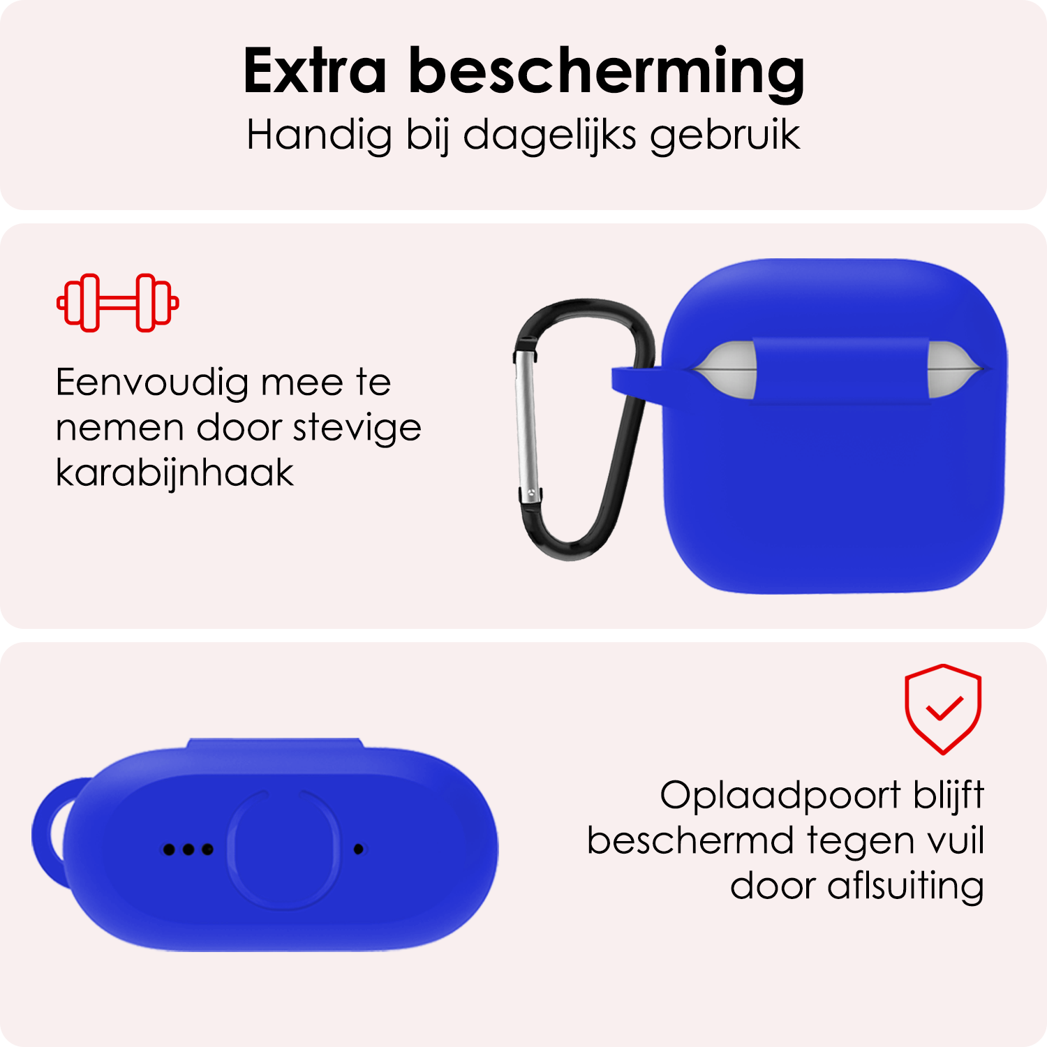 NoXx NoXx Siliconen Hoesje Voor Apple AirPods 5 - Blauw